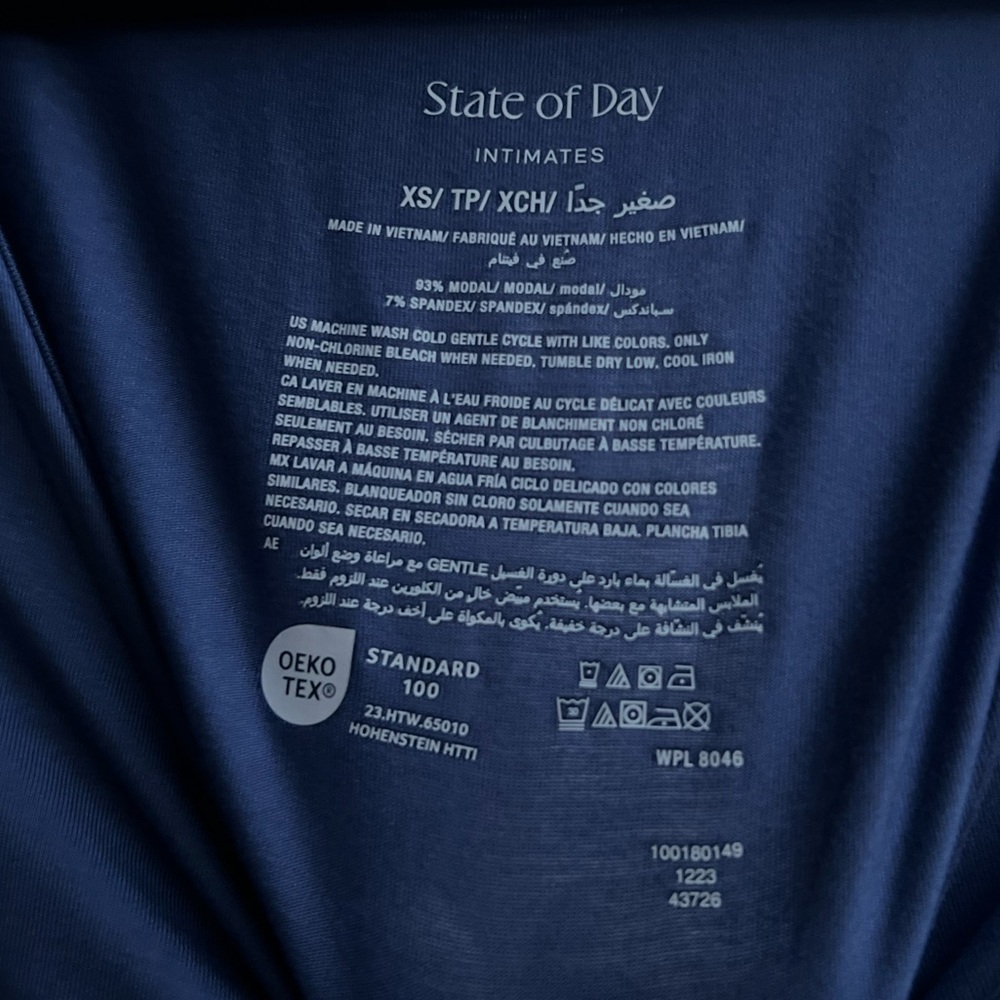 🆕 ✨🫐 State of Day Blue Tank Top XS Stretch Summer Sleeveless Loungewear Chic - Picture 7 of 7